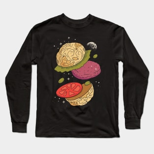 Flying Burger in Space Long Sleeve T-Shirt